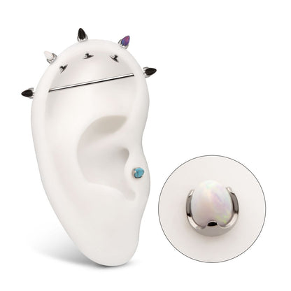 Titanium Threadless Stone Bullet Top with 4-Claw Prongs