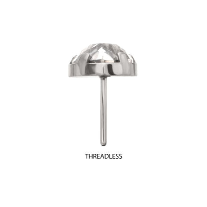 Titanium Threadless Prong Set Heart Shaped Gem Top