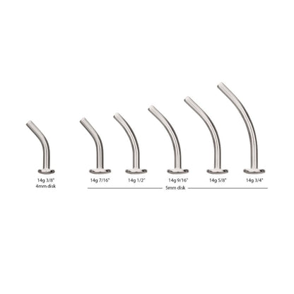 Titanium Threadless with Fixed Disk Floating Navel Bar