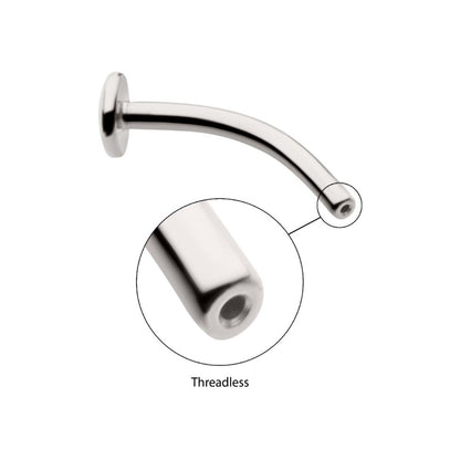 Titanium Threadless with Fixed Disk Floating Navel Bar