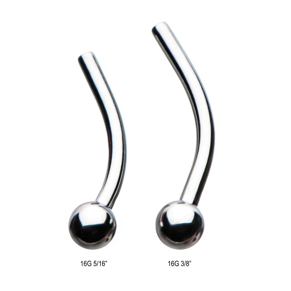 Titanium Threadless with Fixed Ball Curved Bar (Post Only)