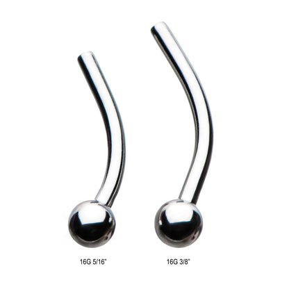 Titanium Threadless with Fixed Ball Curved Bar (Post Only)