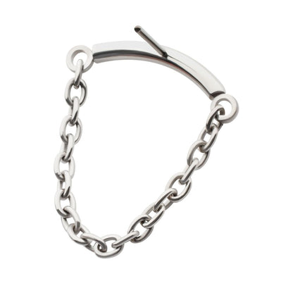 Titanium-Threadless Dangle Chain Curved Bar Top