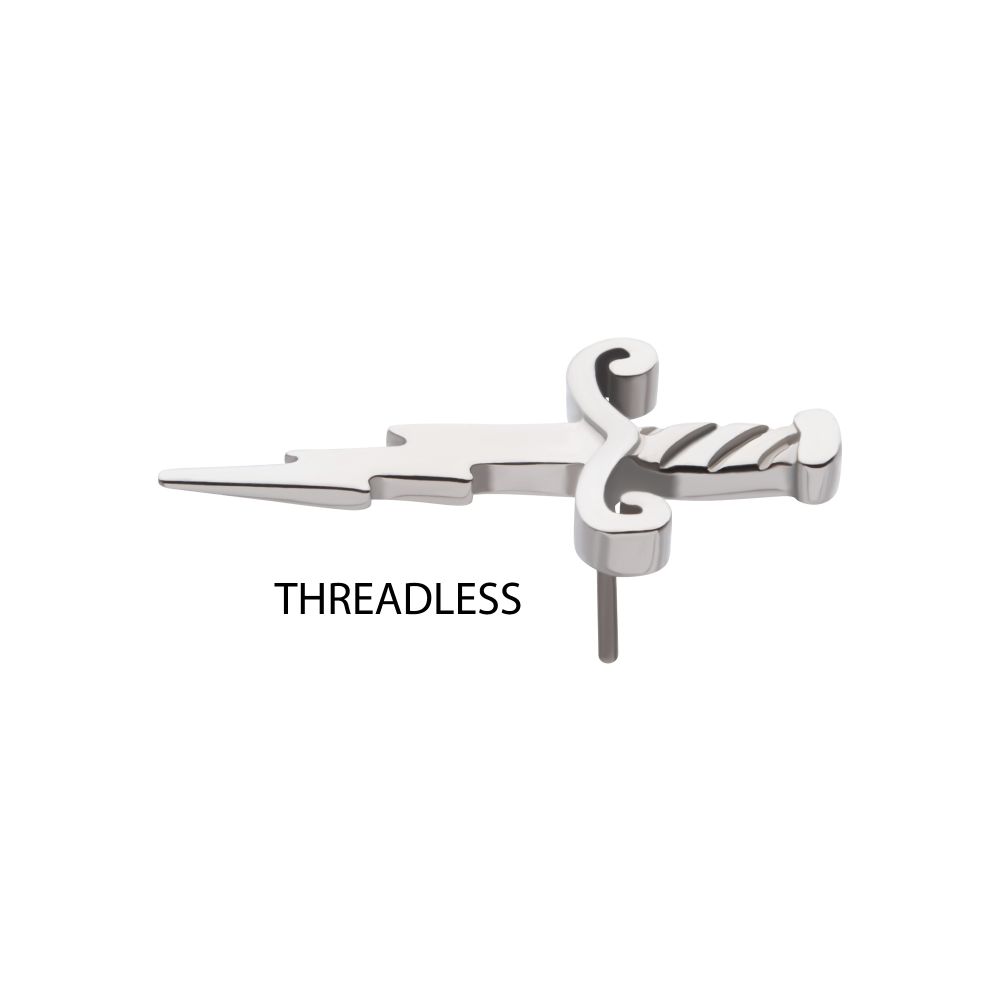 Titanium Threadless Dagger with Lightning Blade Top