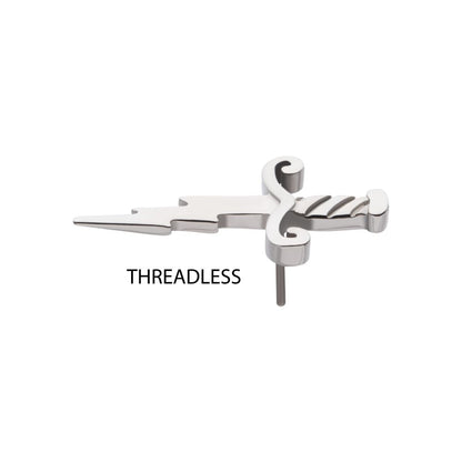 Titanium Threadless Dagger with Lightning Blade Top