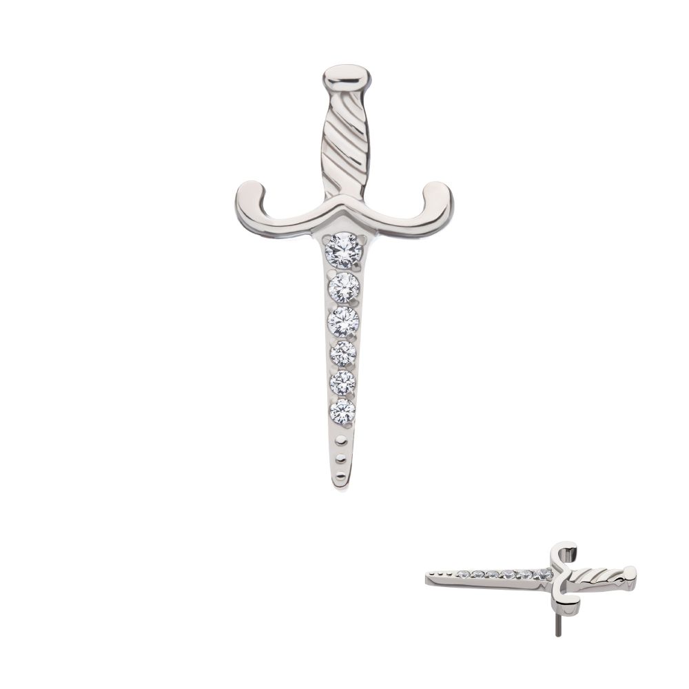 Titanium Threadless Dagger with 6-Gem Blade Top