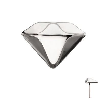Titanium Threadless 3D Diamond Shape Top