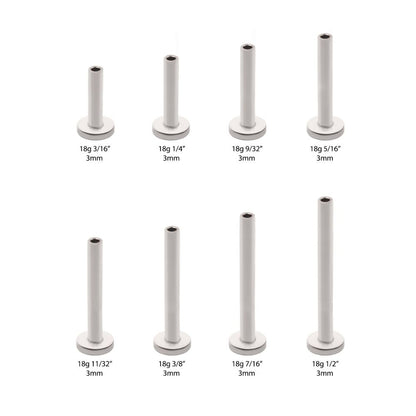 Titanium Threadless Labret 3mm Base