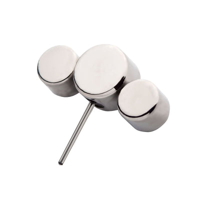 Titanium Threadless with Bezel Set Multi-Color Opal 3-Cluster Side Facing Top