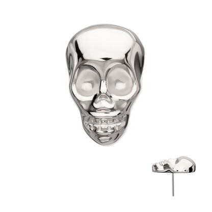 Titanium Threadless 3D Skull Head Top