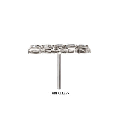 Titanium Threadless Arc Spike Cluster Top