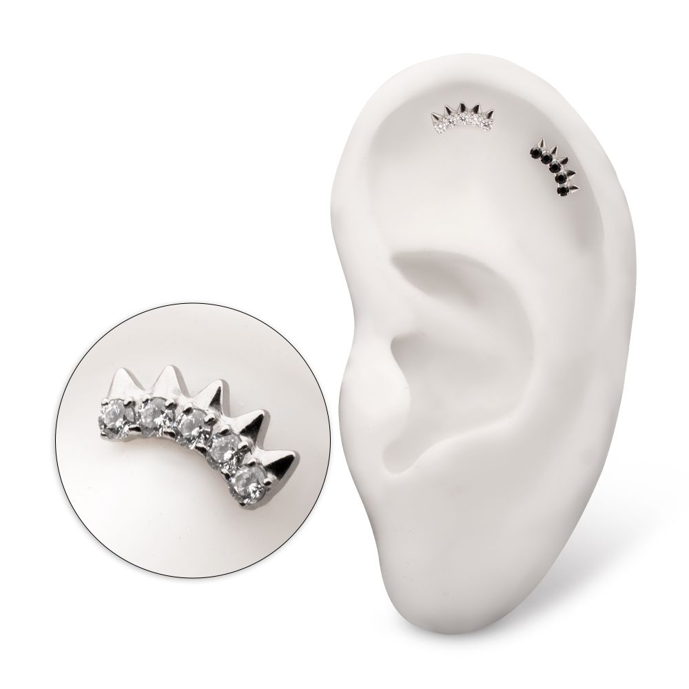 Titanium Threadless Arc Spike Cluster Top