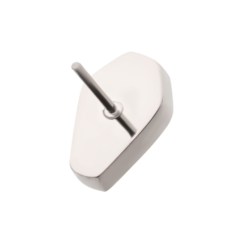 Titanium Threadless Prong Set Coffin Shape CZ Top