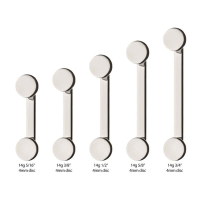 Titanium-Internally Threaded with 4mm Flat Discs Surface Barbell