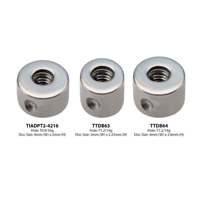 Titanium Captive Bead Rings Adapter