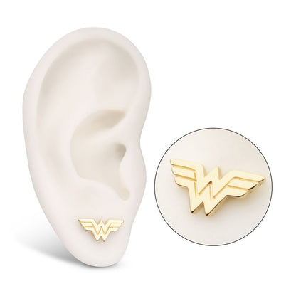 14Kt Yellow Gold DC Comics Wonder Woman Logo Threadless Top