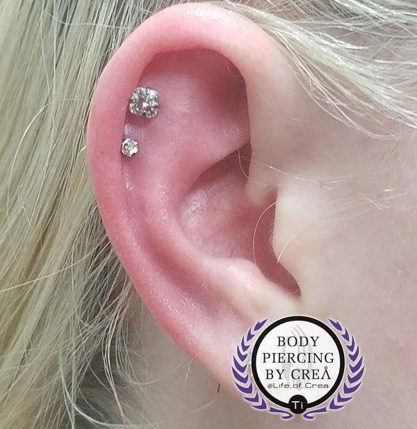 Double helix with gems