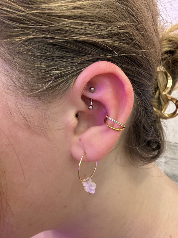 Rook and helix with dainty hoops